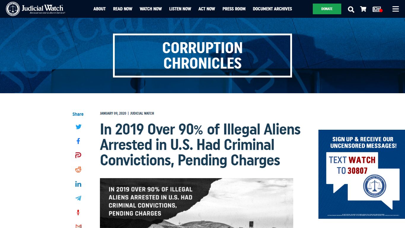 In 2019 Over 90% of Illegal Aliens Arrested in U.S. Had Criminal ...