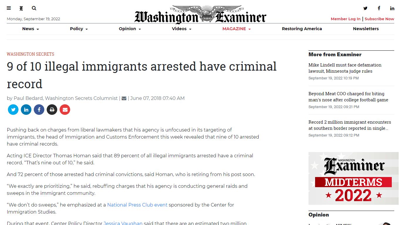 9 of 10 illegal immigrants arrested have criminal record